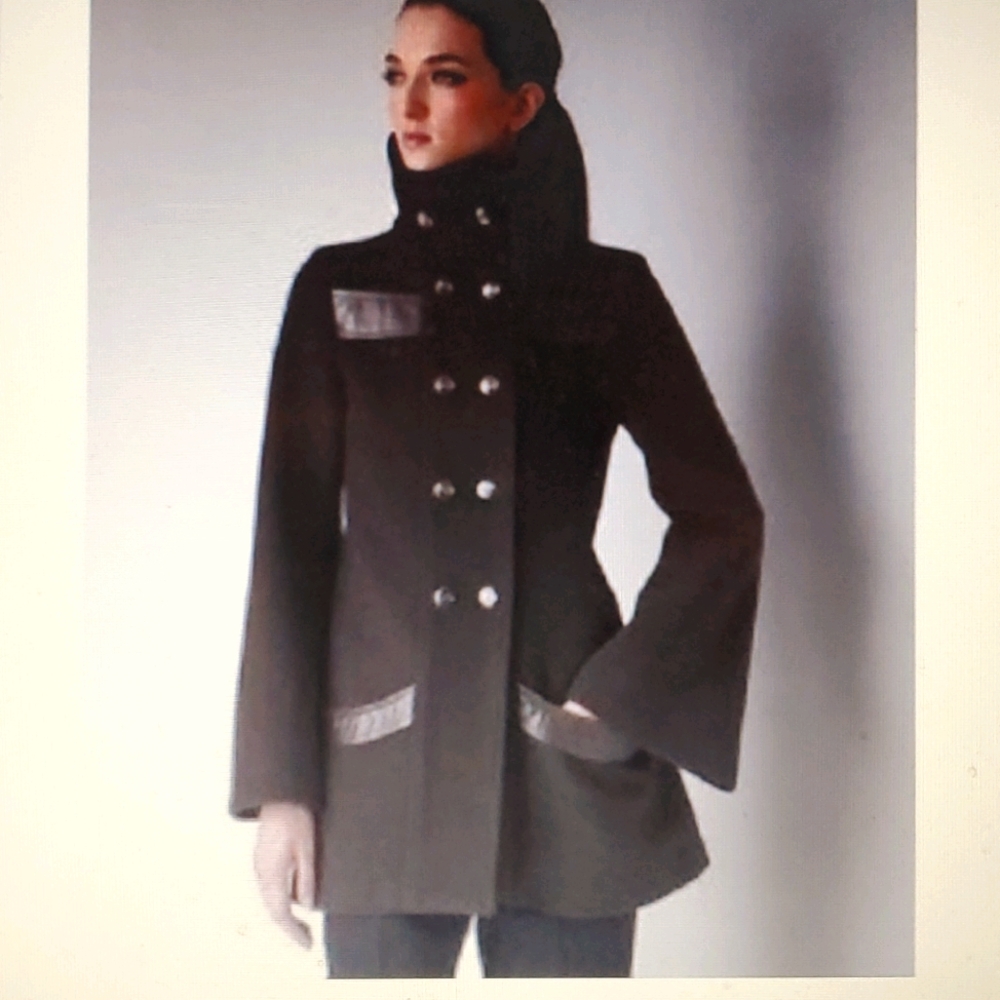 MACKAGE XS Brown Wool Cashmere Military Coat